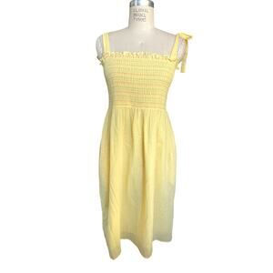ModCloth Pale Yellow Smocked Sundress Size Large